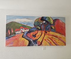 Farbiges Landschaftsbild – 90×180 cm - signiert